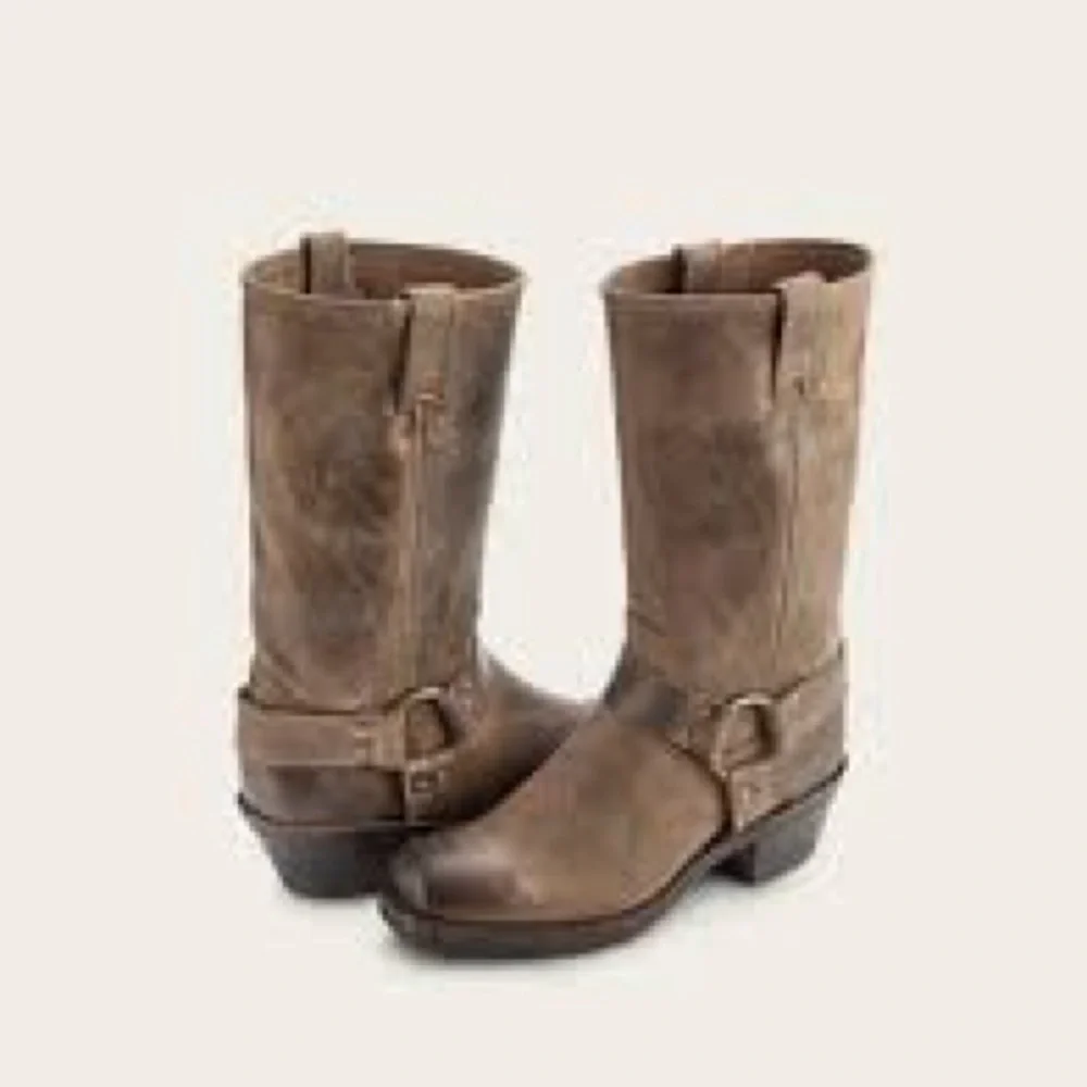 FRYE Harness 12R Women’s Leather Mid-Calf Boots Color: Smoke Size: 9 M - Picture 1 of 12
